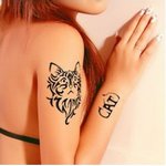 Татуировка наклейка - Черные коты